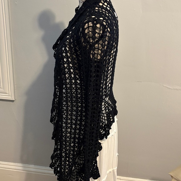 BCBGMaxAzria Black Crochet Cardigan - Picture 3 of 4